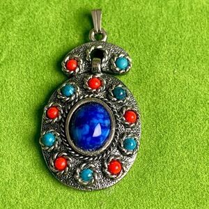 Sarah Coventry Navajo Pendant, in Silver, Marked, Vintage
